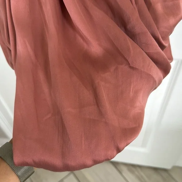 Zimmerman Rose Pink Sueded Silk Cocktail Dress Drape‎ Bodice size 1! 🌹 - Picture 6 of 9